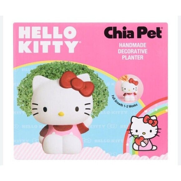 Hello Kitty LIMITED EDITION Chia Pet Handmade Decorative Planter New In Box NIB - Picture 1 of 6